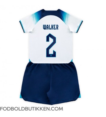 England Kyle Walker #2 Hjemmebanetrøje Børn VM 2022 Kortærmet (+ Korte bukser)